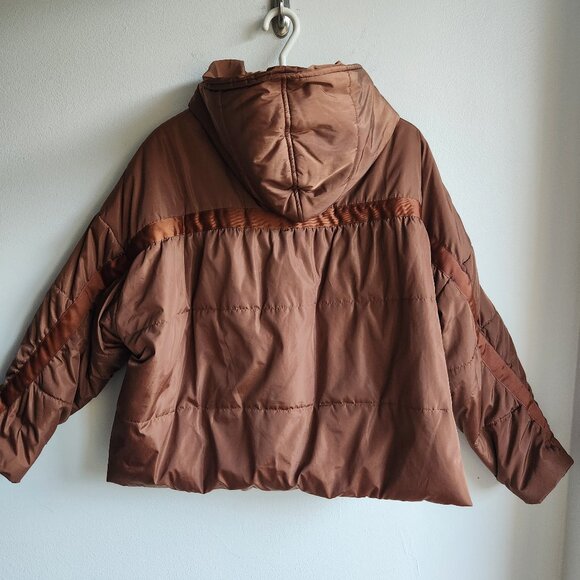MAJE Gueli Puffer Cocoon Jacket in Mocha Mousse - OS - Picture 9 of 16